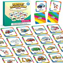 Jogo de cartas Aizweb Match Game Memory Game Vehicle 48 unidades para crianças 3-6