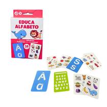 Jogo de Cartas Alfabeto Autista Inclusão Criatividade Diversão Pedagógico Criança Presente Autismo