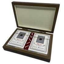 Jogo de Cartas Baralho Em Caixa de Madeira Personalizada