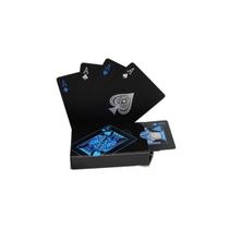 Jogo de Cartas Baralho Preto Impermeável Sofisticado Baralho Black Luxo C/ 54 Cartas