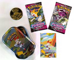Jogo de cartas colecionáveis Pokémon Galar Pals Mini Tin com 5 boosters