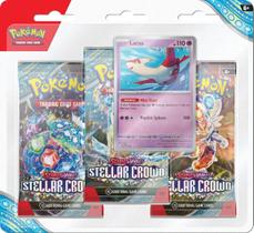 Jogo de cartas colecionáveis Pokémon Scarlet & Violet, pacote com 3 blister