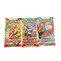 Jogo de cartas colecionáveis Pokémon Sealed 3 Booster Pack Lot