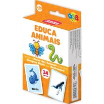 Jogo de Cartas Educa Animais 34 Cartas
