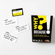 Jogo de cartas Fat Brain Toys Why Because Party Game 12+ Ages Jogo de cartas Fat Brain Toys Why Because Party Game 12+ Ages