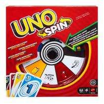 Jogo de cartas Mattel Games UNO Spin para crianças, adultos e família