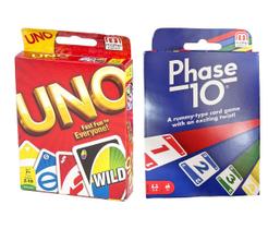 Jogo de cartas Mattel Phase 10 com UNO por mais de 7 anos - 2-7 jogadores