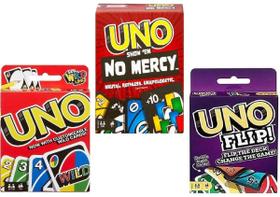 Jogo de Cartas Mattel Uno No Mercy, Uno & Flip Combo Pack
