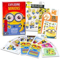 Jogo de Cartas Minions Exploding Kittens - Com Tabuleiro, Adesivos e Tatuagens