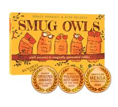 Jogo de cartas Smug Owls Riddle-Folving Party Kids Adults 8+