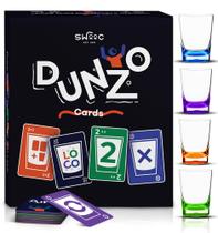 Jogo de cartas SWOOC DUNZO Party com 4 óculos inquebráveis para adultos Jogo de cartas SWOOC DUNZO Party com 4 óculos inquebráveis para adultos
