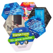 Jogo de cartas We! Envolva quebra-gelos para adultos que formam equipes