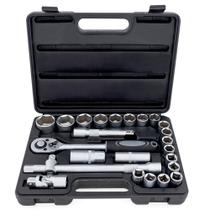 Jogo de Catracas e Soquetes Torkz TRK0010, Encaixe 1/2 ", 22 peças