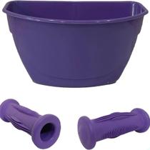 Jogo De Cestinha Mais Punho Para Bicicleta Do Aro 12 Nathor cor:CORAL PINK