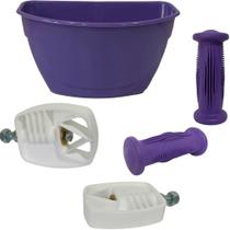 Jogo de Cestinha Pedal e Punho Bicicletas Do Aro 12 Nathor cor:ROXO Jogo de Cestinha Pedal e Punho Bicicletas Do Aro 12 Nathor cor:ROXO