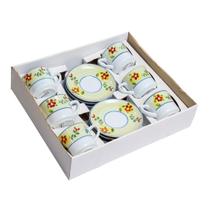 Jogo de Chá 12 Peças Dec. Borboleta em Porcelana Pintado a Mão Jogo de Chá 12 Peças Dec. Borboleta em Porcelana Pintado a Mão