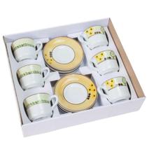 Jogo de Chá 12 Peças Dec. Fazenda em Porcelana Pintada a Mão Jogo de Chá 12 Peças Dec. Fazenda em Porcelana Pintada a Mão