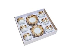 Jogo de Chá 12 Peças Dec. Laços em Porcelana Pintada a Mão Jogo de Chá 12 Peças Dec. Laços em Porcelana Pintada a Mão