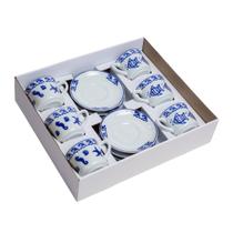 Jogo de Chá 12 Peças Decoração Mar em Porcelana Pintada a Mão Jogo de Chá 12 Peças Decoração Mar em Porcelana Pintada a Mão