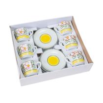 Jogo de Chá 12 Peças em Porcelana - Decoração Lisboa Jogo de Chá 12 Peças em Porcelana - Decoração Lisboa