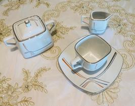 Jogo de chá café porcelana Persa com Platin 17 peças Jogo de chá café porcelana Persa com Platin 17 peças
