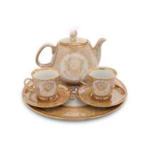 Jogo de Chá com Bule Barroco Bodas de Ouro Jogo de Chá com Bule Barroco Bodas de Ouro