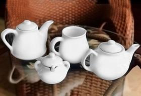 Jogo De Chá Em Cerâmica Branco - Ordalha