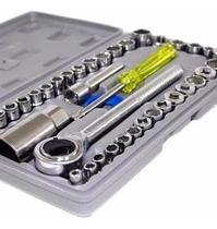 Jogo de chave 40 Peças catraca reversível soquete 57000 Aiwa Jogo de chave 40 Peças catraca reversível soquete 57000 Aiwa