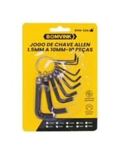 Jogo de Chave Allen 1.5mm a 10mm - 10 peças Jogo de Chave Allen 1.5mm a 10mm - 10 peças