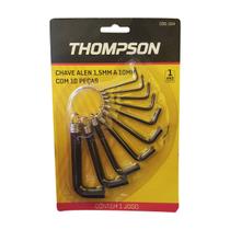 Jogo de Chave Allen 1,5 a 10mm 10 Pçs Tipo Chaveiro THOMPSON