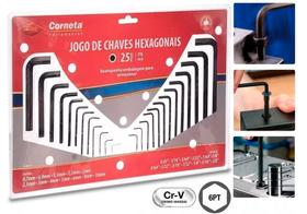 Jogo De Chave Allen 3/64 A 3/8 - 0,7 A 6mm Com 25 Peças