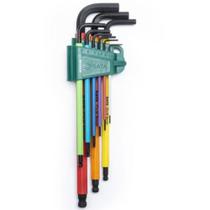 Jogo de chave allen abaulada longa 1,5 a 10 mm colorida 9 peças - ST09101CHBSJ