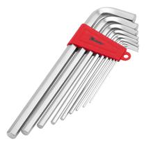 Jogo de chave allen acabamento acetinado crv 2-12mm 9pcs mtx