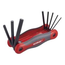 Jogo de chave allen com 8 peças 1,5mm a 8mm - 140970 - worker