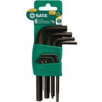 Jogo de chave allen curta 1,5 a 10 mm com 9 peças - ST09129L - Sata Jogo de chave allen curta 1,5 a 10 mm com 9 peças - ST09129L - Sata