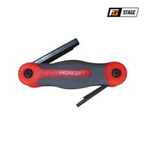 Jogo de Chave Allen Hexagonais Tipo Canivete 8 Peças WORKER Jogo de Chave Allen Hexagonais Tipo Canivete 8 Peças WORKER