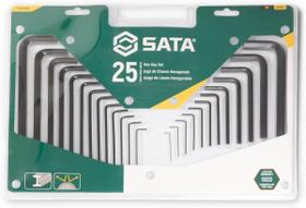 Jogo de chave allen hexagonal com 25 peças em milimetro e polegada st09120sj sata