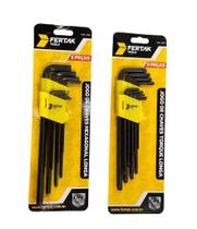 Jogo de Chave Allen Longa Alen Reta ou Jogo de Chave Torx Torque Longa 9 Peças em Aço Cromo Vanádio Oxidado Preto Jogo de Chave Allen Longa Alen Reta ou Jogo de Chave Torx Torque Longa 9 Peças em Aço Cromo Vanádio Oxidado Preto