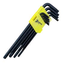 Jogo de Chave Allen Longa Alen Reta ou Jogo de Chave Torx Torque Longa 9 Peças em Aço Cromo Vanádio Oxidado Preto Jogo de Chave Allen Longa Alen Reta ou Jogo de Chave Torx Torque Longa 9 Peças em Aço Cromo Vanádio Oxidado Preto