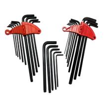 Jogo de Chave Allen Torx Multidentada Longa 23 peças Hexagonal Profissional Tipo L Milimetros Cr-v