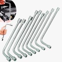 Jogo de Chave Biela Longa Kit Tipo L 10 peças 8mm a 19mm, uso continuo, modelo catraca, oficina mecânica Jogo de Chave Biela Longa Kit Tipo L 10 peças 8mm a 19mm, uso continuo, modelo catraca, oficina mecânica