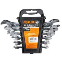 Jogo de Chave Boca Fixa Foxlux 6 Peças Profissional Aço Carbono com Acabamento Niquelado Calibrada