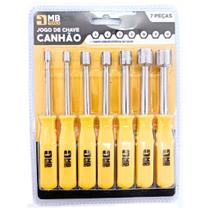 Jogo de Chave Canhão 7 Unidades Profissional Aço Cromo Vanádio 5 a 12 Cabo Resistente Kit 7 Manual Jogo de Chave Canhão 7 Unidades Profissional Aço Cromo Vanádio 5 a 12 Cabo Resistente Kit 7 Manual