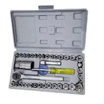 Jogo De Chave Catraca Canhao Cachimbo Com 40 Pecas Soquetes - B-MAX