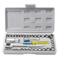 Jogo De Chave Catraca Canhao Cachimbo Com 40 Pecas Soquetes