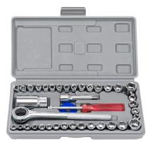 Jogo De Chave Catraca Com Soquetes Completo 40 Peças Aiwa