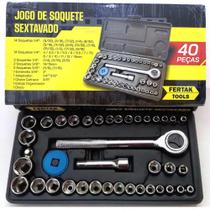 Jogo de Chave Catraca Reversível Soquete Sextavado 40 Peças Fertak 4820