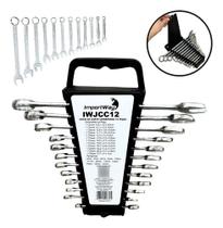 Jogo De Chave Combinada 12 Pçs Boca E Estrela Aço 6 A 22 Mm