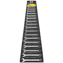 Jogo de chave combinada 6 a 22 mm em aço especial com 17 peças Jogo de chave combinada 6 a 22 mm em aço especial com 17 peças