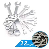 Jogo de Chave Combinada 6 a 22mm Boca e Estrela 12 Peças Jogo de Chave Combinada 6 a 22mm Boca e Estrela 12 Peças